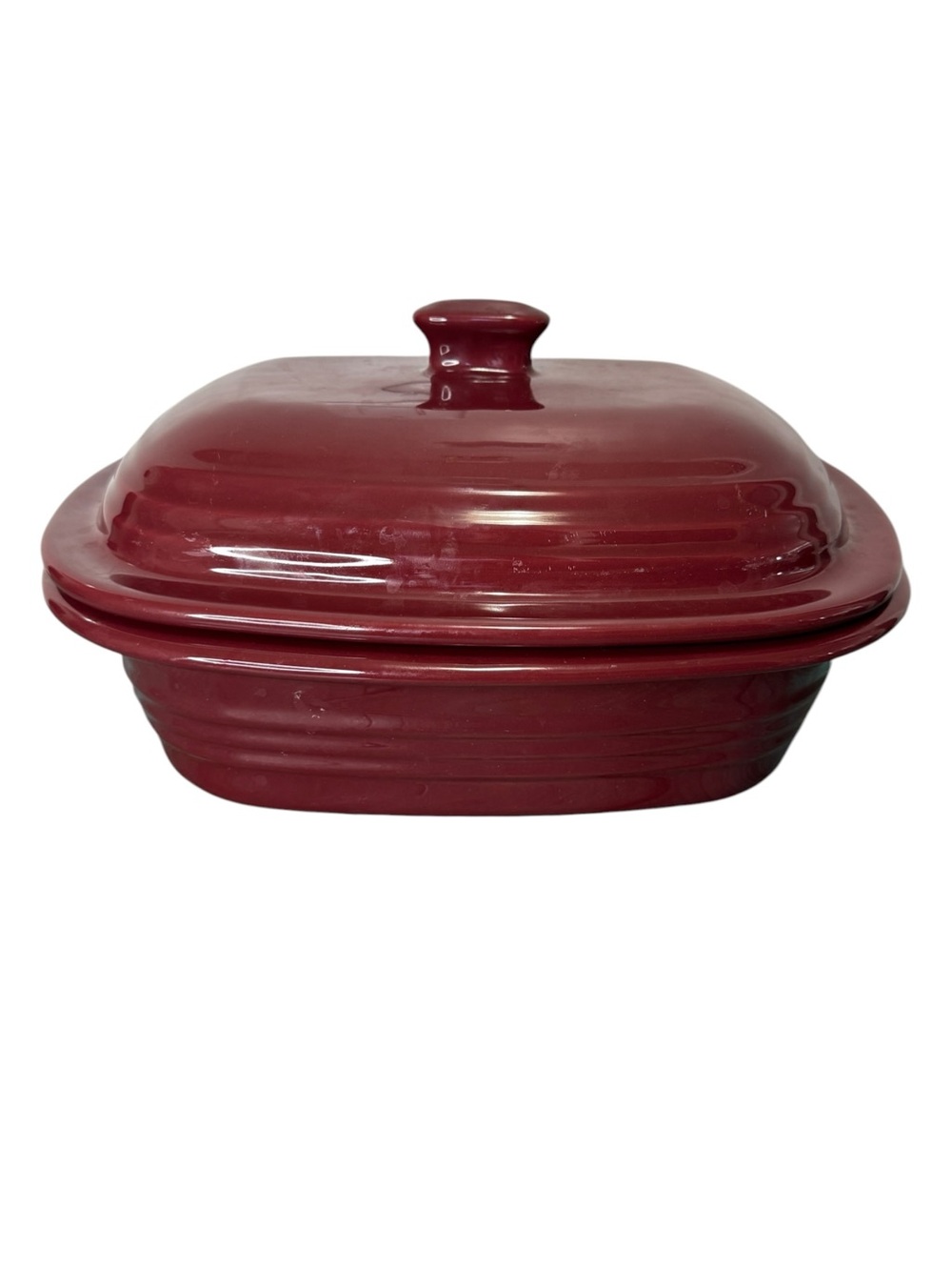 Pampered Chef Cranberry Deep Roaster Covered Baker Stoneware 3.1 Qt Dutch Oven